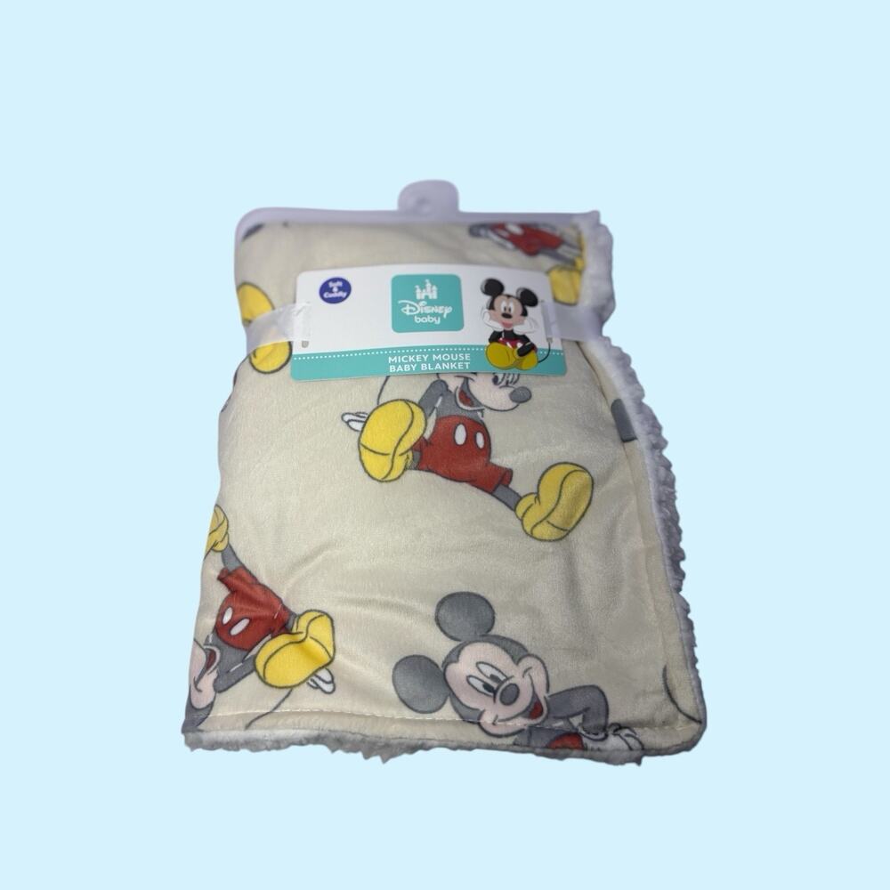 NWT Disney Mickey Mouse Plush Blanket – Baby/Toddler Crib Bed